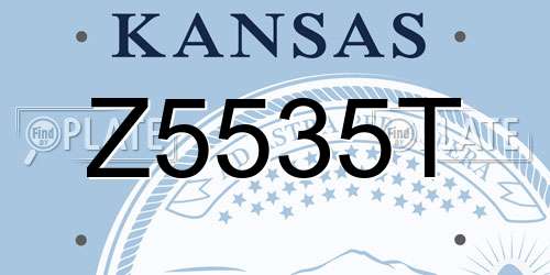 Z5535T Kansas License Plate