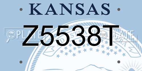 Z5538T Kansas License Plate