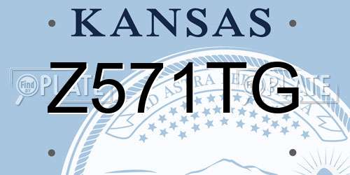 Z571TG Kansas License Plate