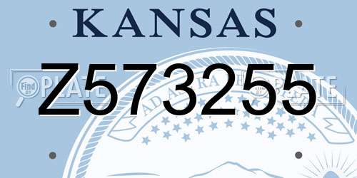 Z573255 Kansas License Plate