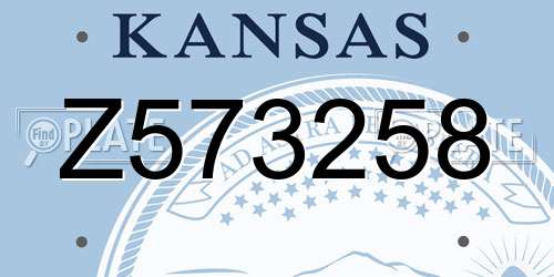 Z573258 Kansas License Plate