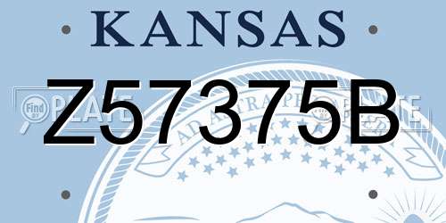 Z57375B Kansas License Plate