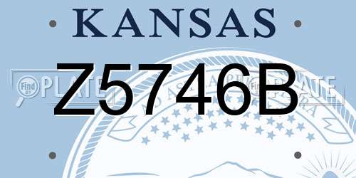 Z5746B Kansas License Plate
