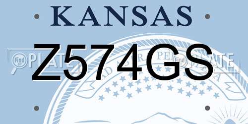 Z574GS Kansas License Plate