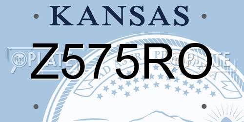 Z575RO Kansas License Plate