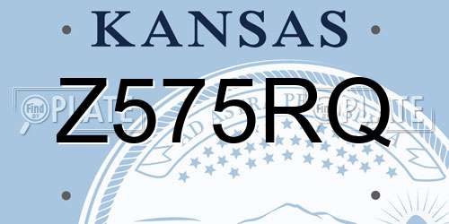 Z575RQ Kansas License Plate