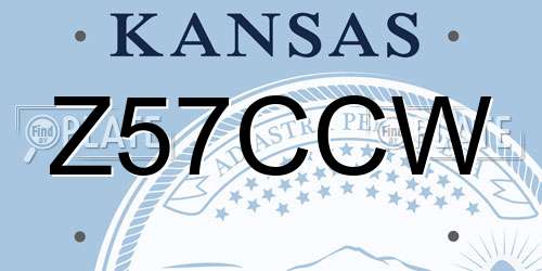 Z57CCW Kansas License Plate