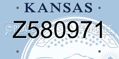 Z580971 Kansas License Plate