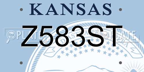 Z583ST Kansas License Plate