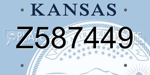 Z587449 Kansas License Plate