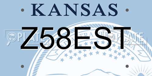 Z58EST Kansas License Plate