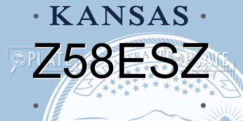 Z58ESZ Kansas License Plate