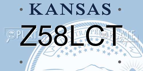Z58LCT Kansas License Plate