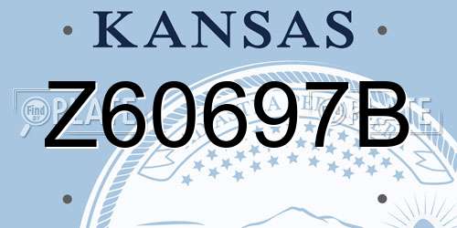 Z60697B Kansas License Plate