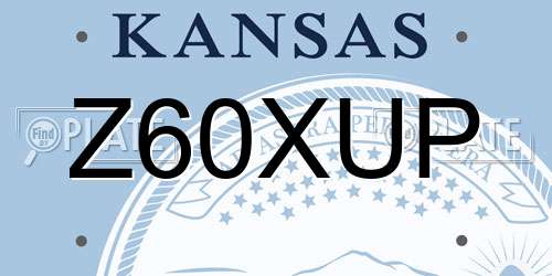 Z60XUP Kansas License Plate