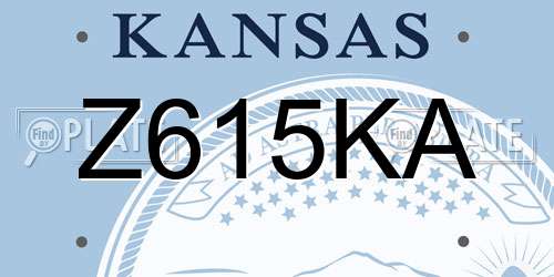Z615KA Kansas License Plate