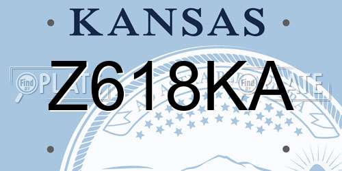 Z618KA Kansas License Plate