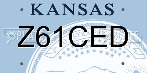 Z61CED Kansas License Plate