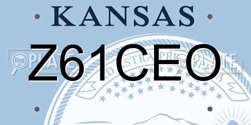 Z61CEO Kansas License Plate