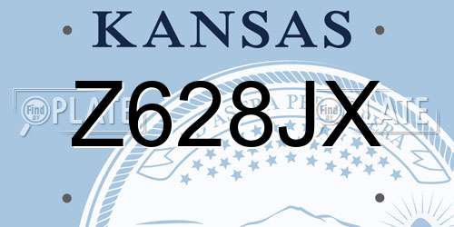 Z628JX Kansas License Plate