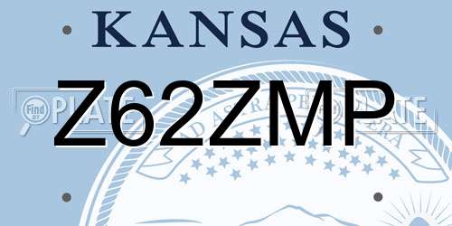 Z62ZMP Kansas License Plate