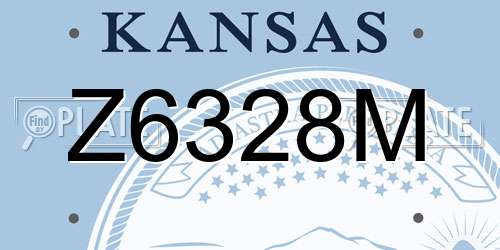 Z6328M Kansas License Plate