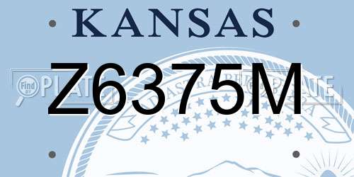 Z6375M Kansas License Plate