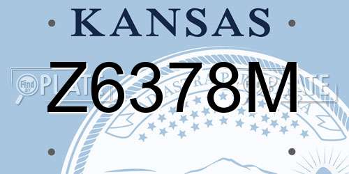 Z6378M Kansas License Plate