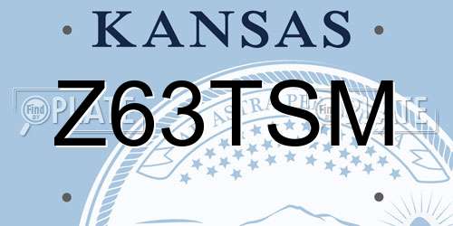 Z63TSM Kansas License Plate