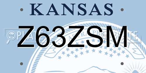 Z63ZSM Kansas License Plate