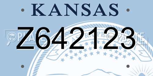 Z642123 Kansas License Plate