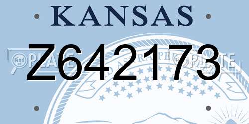Z642173 Kansas License Plate