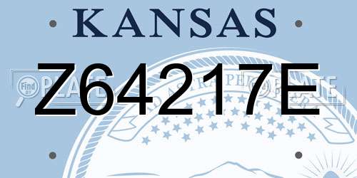 Z64217E Kansas License Plate