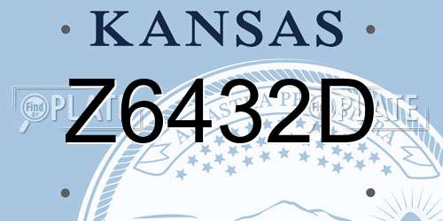 Z6432D Kansas License Plate