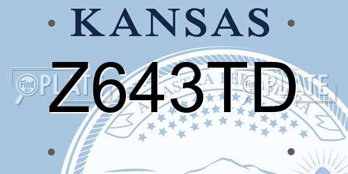 Z643TD Kansas License Plate