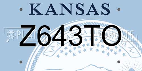 Z643TO Kansas License Plate