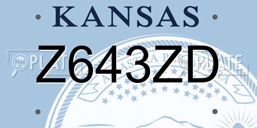 Z643ZD Kansas License Plate