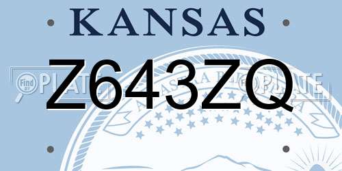 Z643ZQ Kansas License Plate