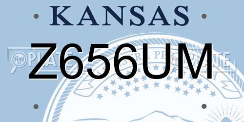 Z656UM Kansas License Plate