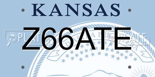 Z66ATE Kansas License Plate