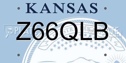 Z66QLB Kansas License Plate