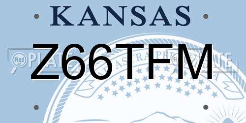 Z66TFM Kansas License Plate