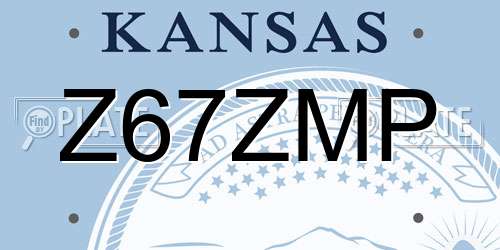 Z67ZMP Kansas License Plate