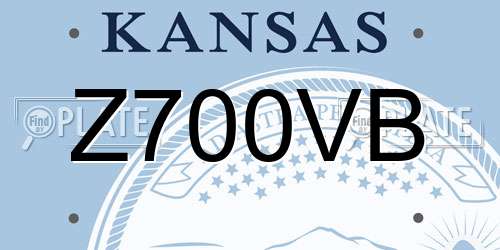 Z700VB Kansas License Plate