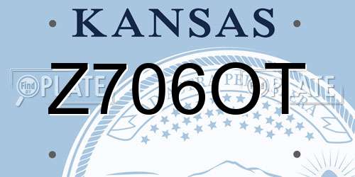 Z706OT Kansas License Plate