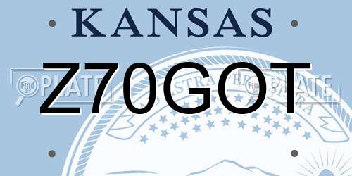 Z70GOT Kansas License Plate