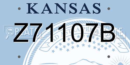 Z71107B Kansas License Plate