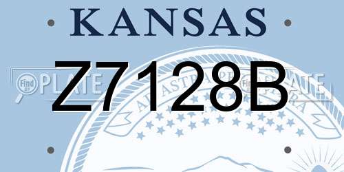 Z7128B Kansas License Plate