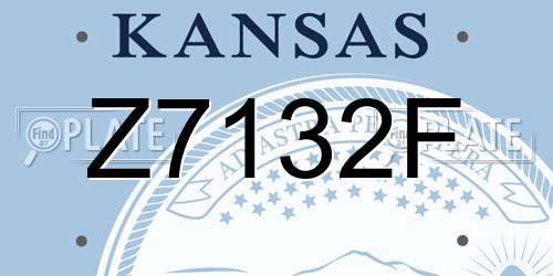 Z7132F Kansas License Plate