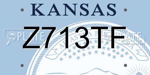 Z713TF Kansas License Plate